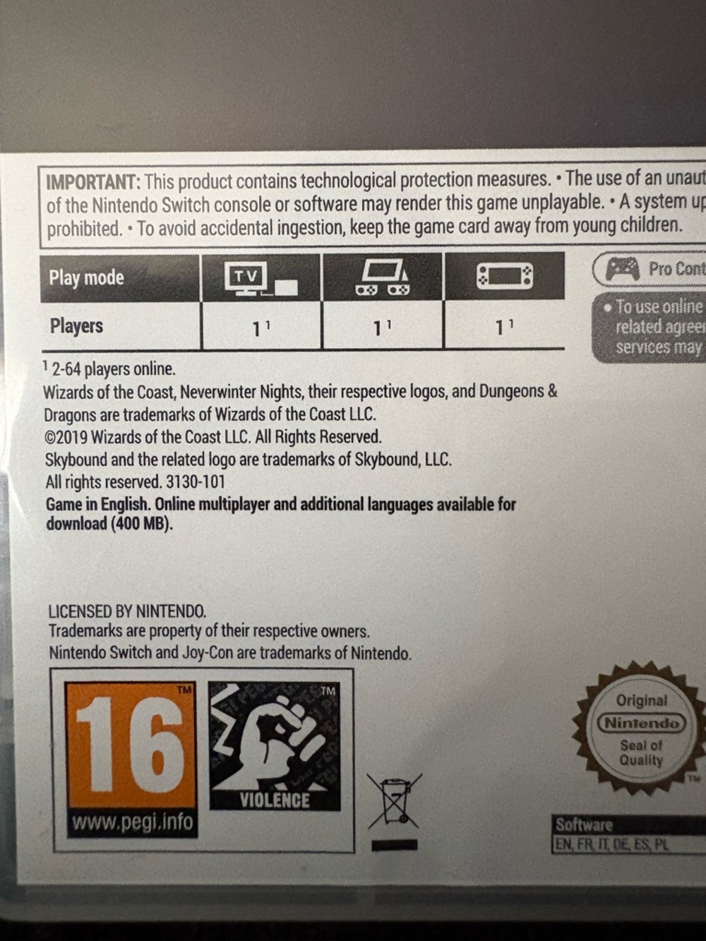 Neverwinter Nights: Enhanced Edition - Nintendo Switch (Black & Purple) - Picture 7 of 7